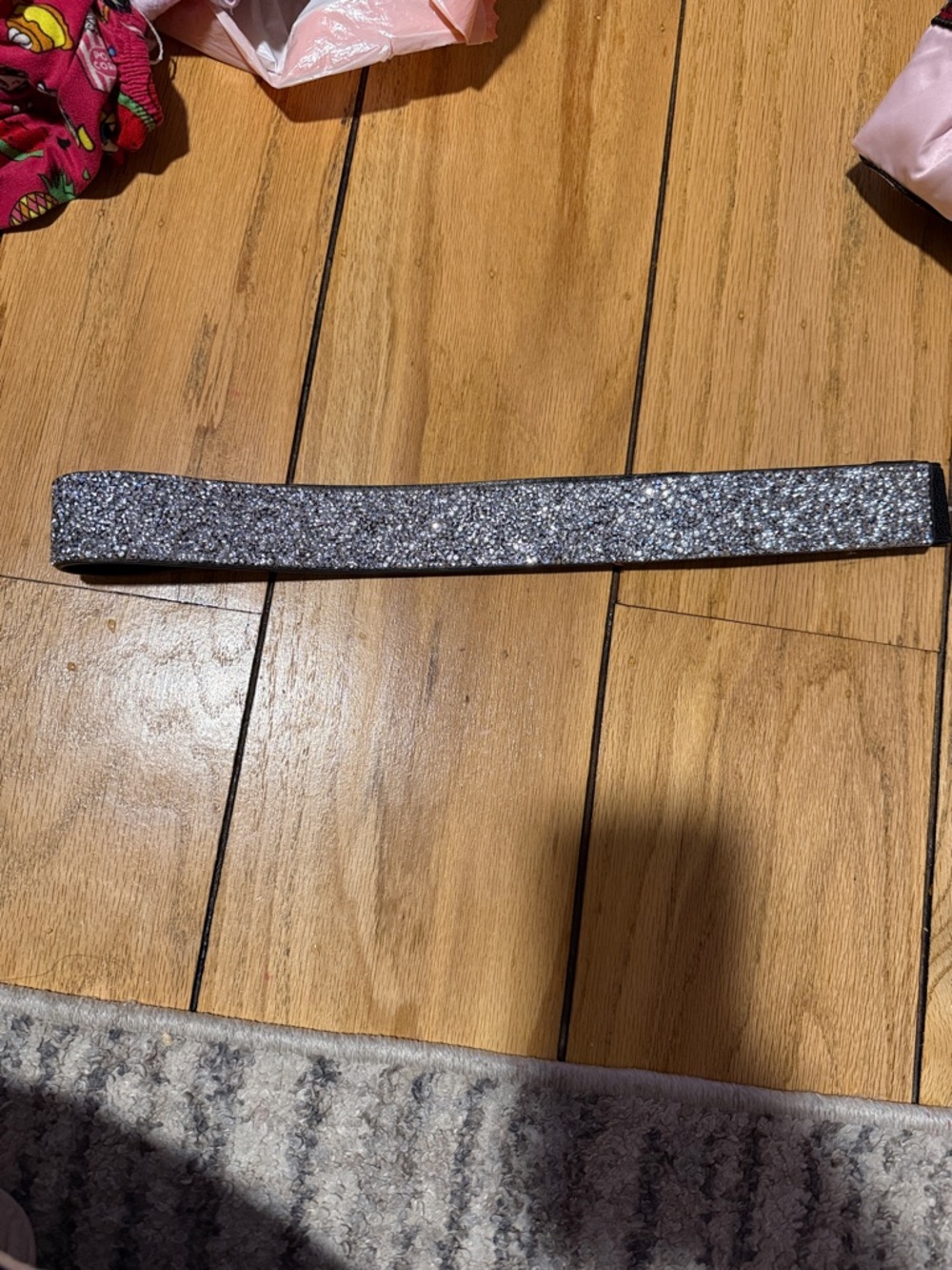 Source Unknown Silver Glitter Stretch Belt